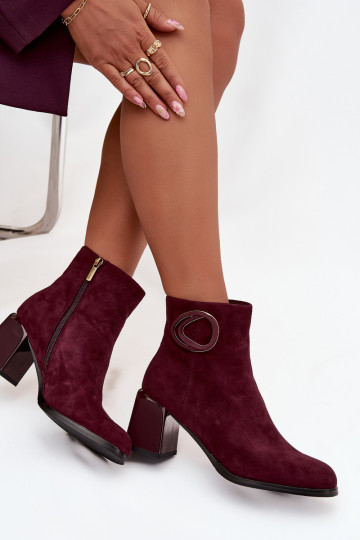 en daim Bottes chaudes sur le talon Avec des décorations Detalem Artiker 57C0016 Bourgogne