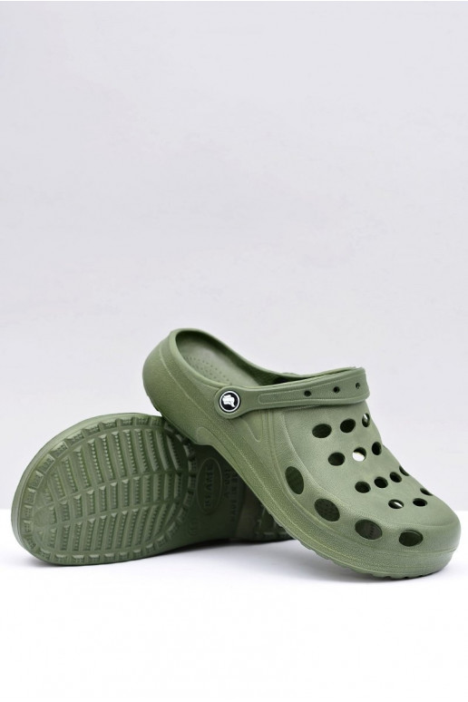 Heren slippers met bandjes voor tuin en zwembad, groen Heren slippers met bandjes voor tuin en zwembad, groen