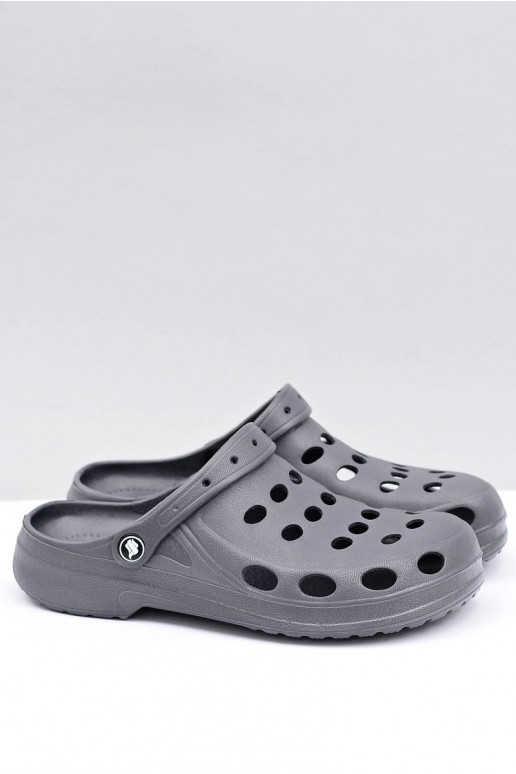 Heren slippers met bandjes voor tuin en zwembad, grijs Heren slippers met bandjes voor tuin en zwembad, grijs