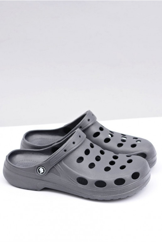 Heren slippers met bandjes voor tuin en zwembad, grijs Heren slippers met bandjes voor tuin en zwembad, grijs