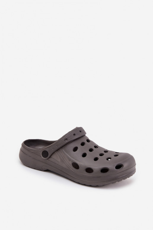 Heren slippers met bandjes voor tuin en zwembad, grijs Heren slippers met bandjes voor tuin en zwembad, grijs
