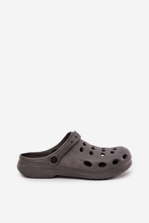 Heren slippers met bandjes voor tuin en zwembad, grijs Heren slippers met bandjes voor tuin en zwembad, grijs