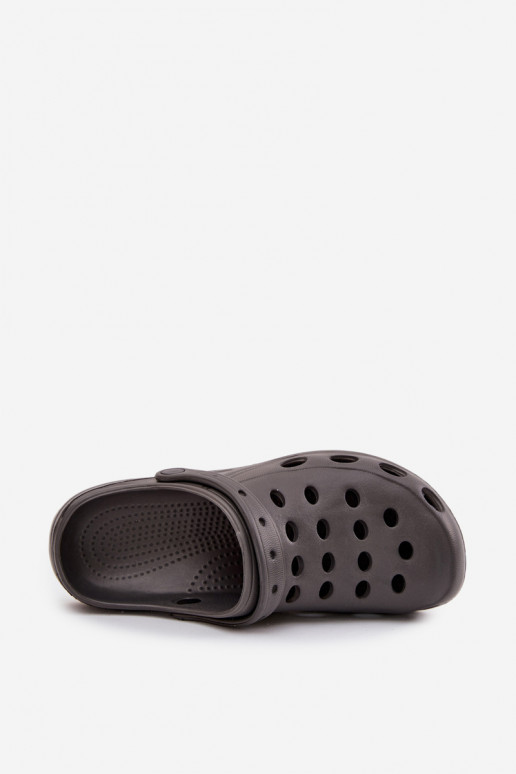 Heren slippers met bandjes voor tuin en zwembad, grijs Heren slippers met bandjes voor tuin en zwembad, grijs