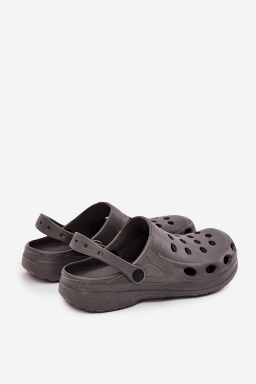 Heren slippers met bandjes voor tuin en zwembad, grijs Heren slippers met bandjes voor tuin en zwembad, grijs