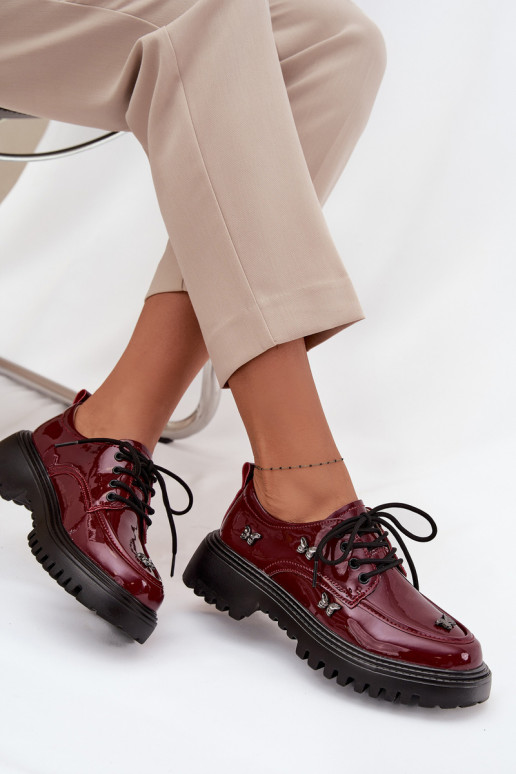 avec effet vernis Peau chaussures FémininPrzypinkami Artiker 57C0336 Bourgogne