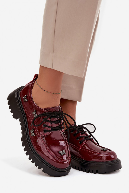 avec effet vernis Peau chaussures FémininPrzypinkami Artiker 57C0336 Bourgogne