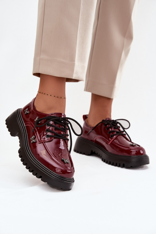 avec effet vernis Peau chaussures FémininPrzypinkami Artiker 57C0336 Bourgogne