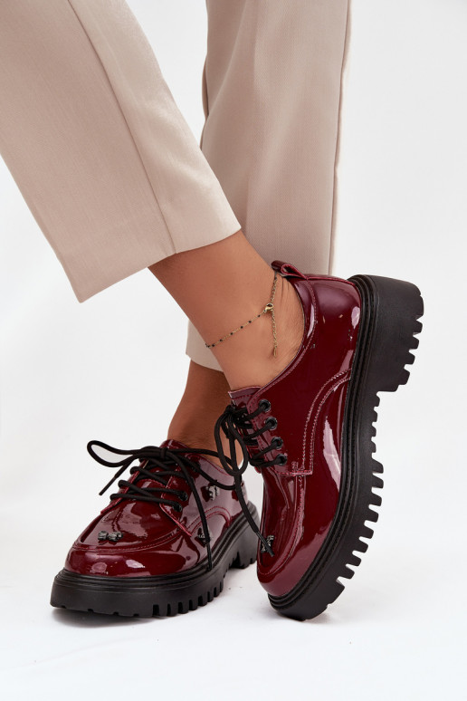 avec effet vernis Peau chaussures FémininPrzypinkami Artiker 57C0336 Bourgogne