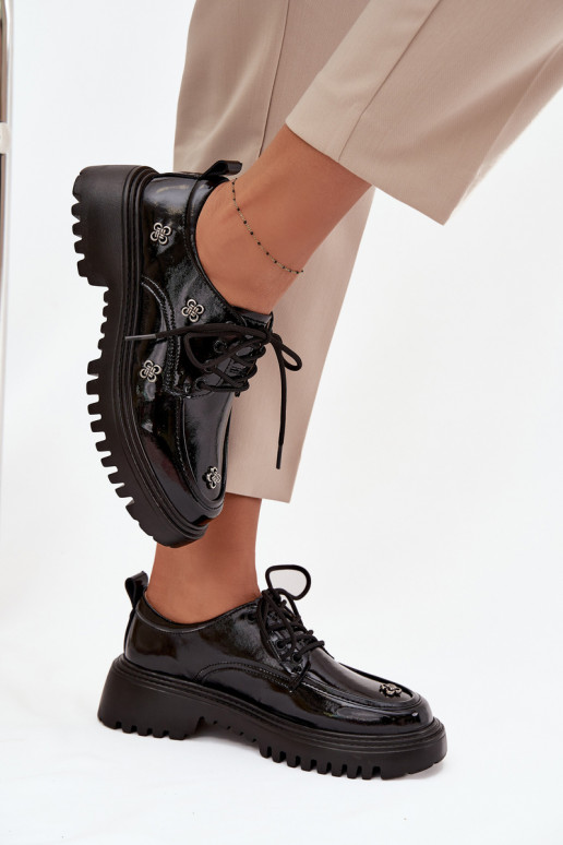 avec effet vernis Peau chaussures FémininPrzypinkami Artiker 57C0333 couleur noire