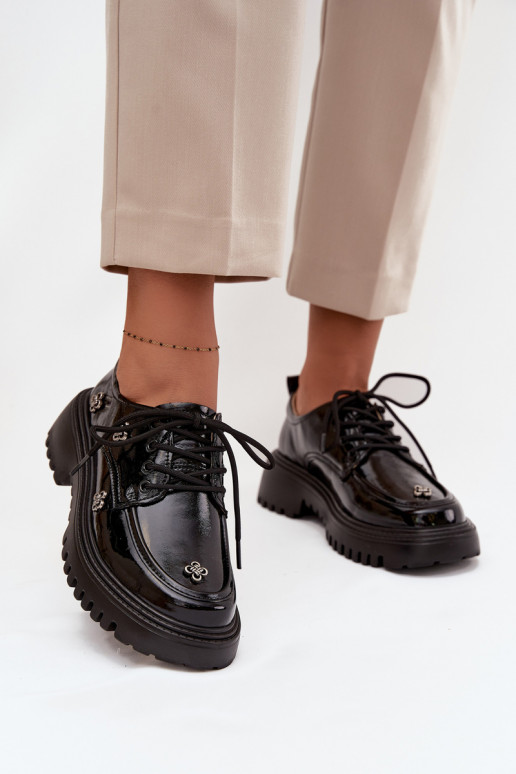 avec effet vernis Peau chaussures FémininPrzypinkami Artiker 57C0333 couleur noire