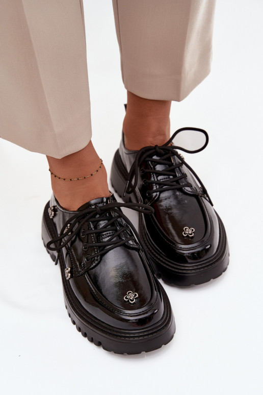 avec effet vernis Peau chaussures FémininPrzypinkami Artiker 57C0333 couleur noire