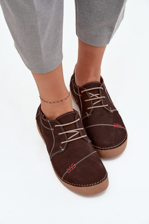 Haut Schuhe FemininPrzeszyciami Artiker 57C2114 braune Farbe