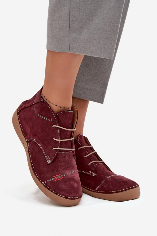 Leer schoenen DamesPrzeszyciami Opar het kasteel Artiker 57C2116 bordeaux