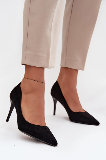 hochhackige Schuhe Femininaus Öko-INildlederu schZuarze Farbe Elvessa 2