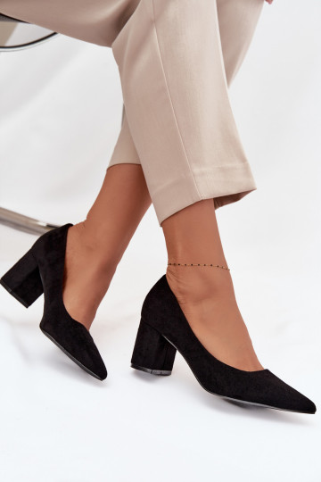 Schuhe Feminin Ze Szpiczastymi Noskami mit Absätzen schZuarze Farbe Pavira