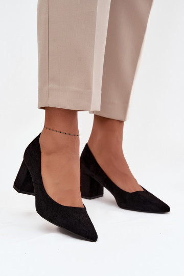 Schuhe Feminin Ze Szpiczastymi Noskami mit Absätzen schZuarze Farbe Pavira 2