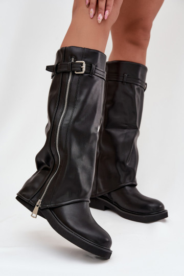 bottes pour femmesDANSyÀiniętą CholeÀką avec boucles I couleur argentm Zamkiem réchauffer couleur noire Bressa 2