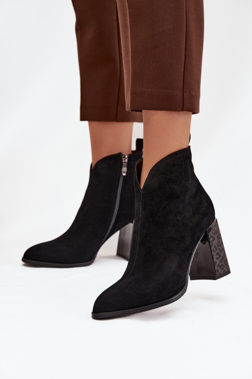 Peau en daim Bottes avec chauffage à l intérieur couleur noire Zivella