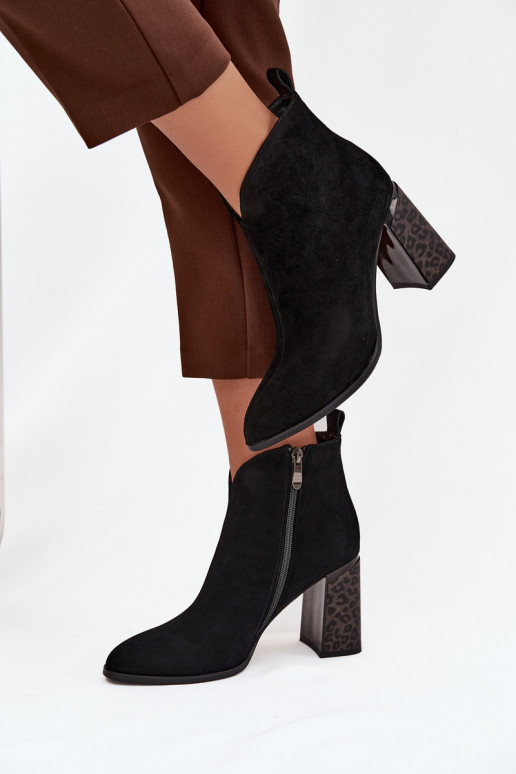 Peau en daim Bottes avec chauffage à l intérieur couleur noire Zivella