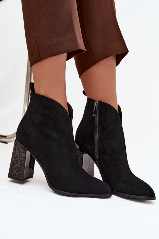 Peau en daim Bottes avec chauffage à l intérieur couleur noire Zivella