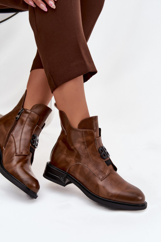 réchauffer Peau Bottes pour femmes Avec des décorations Detalem marron Briselda
