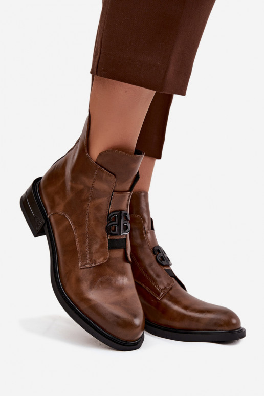 réchauffer Peau Bottes pour femmes Avec des décorations Detalem marron Briselda
