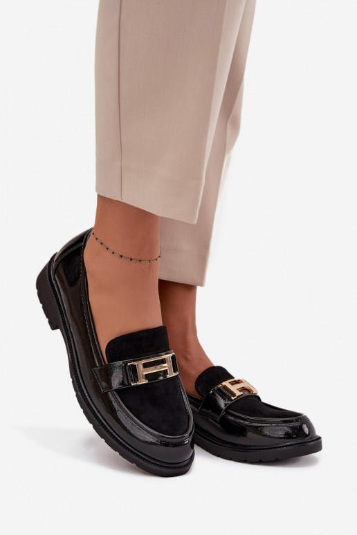 Mocassins laqués Féminin Ze couleur doréem Detalem S.Barski HY52-545 couleur noire