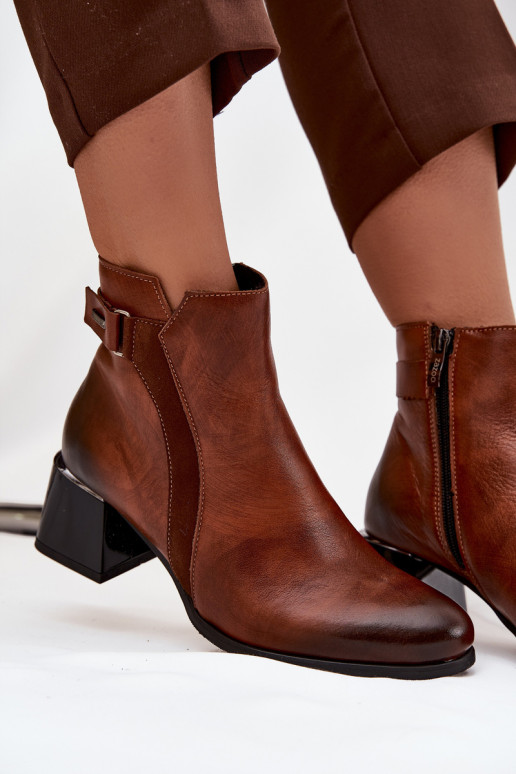 Haut Damenstiefel mit Absätzen sich Zuarm laufen Zazoo 60563 braune Farbe