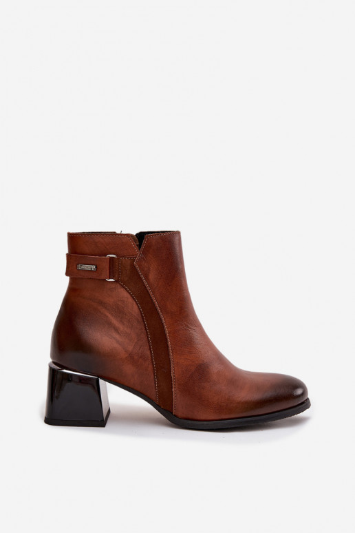 Peau Bottes pour femmes avec des talons réchauffer Zazoo 60563 marron