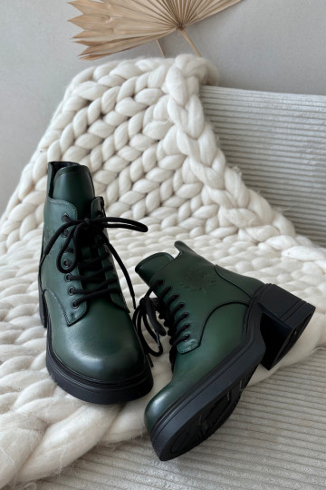 Bottines femme en cuir naturel Klocke réchauffer Vinceza 39950 couleur kaki 2