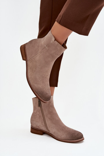 Bottes pour femmes avec des talons larges Vinceza 39961 beige