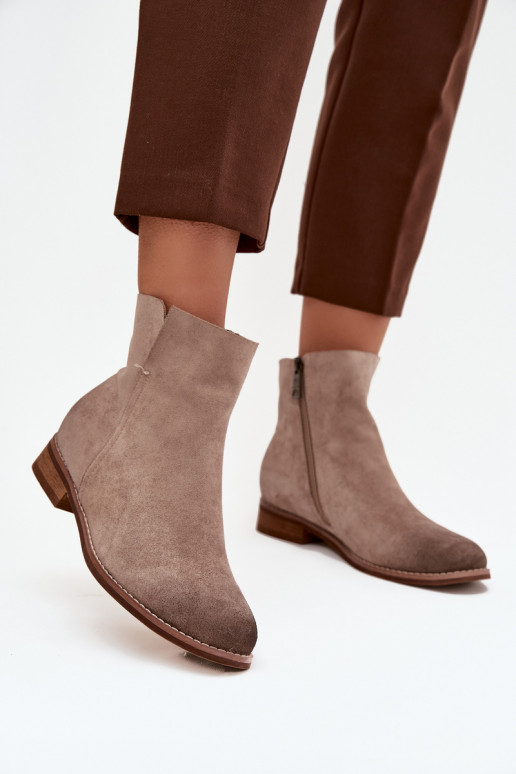 Bottes pour femmes avec des talons larges Vinceza 39961 beige