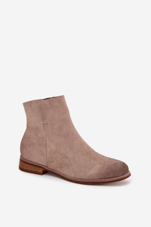 Bottes pour femmes avec des talons larges Vinceza 39961 beige