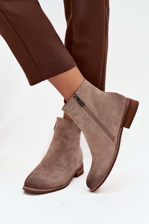 Bottes pour femmes avec des talons larges Vinceza 39961 beige