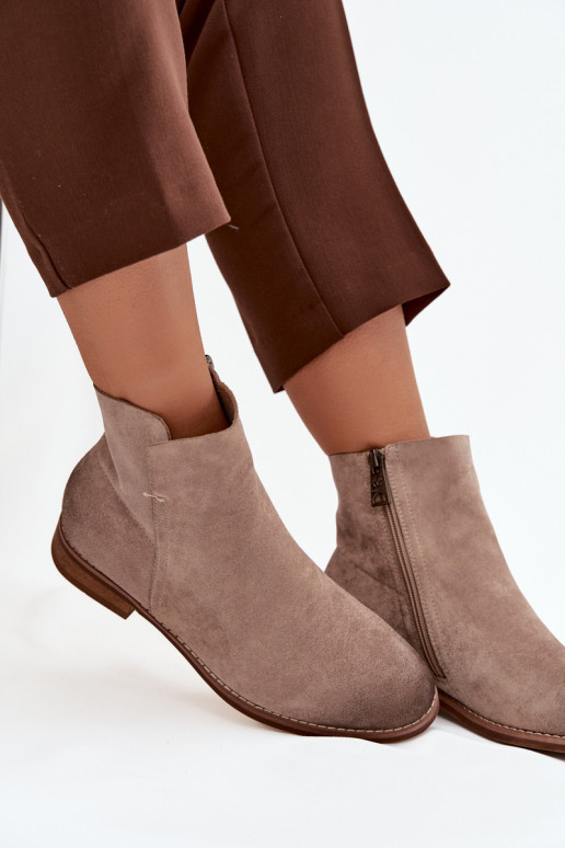 Bottes pour femmes avec des talons larges Vinceza 39961 beige