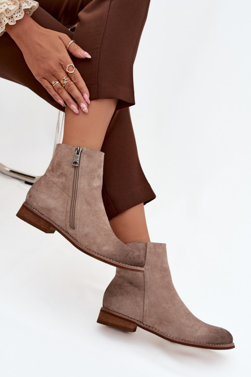 Bottes pour femmes avec des talons larges Vinceza 39961 beige