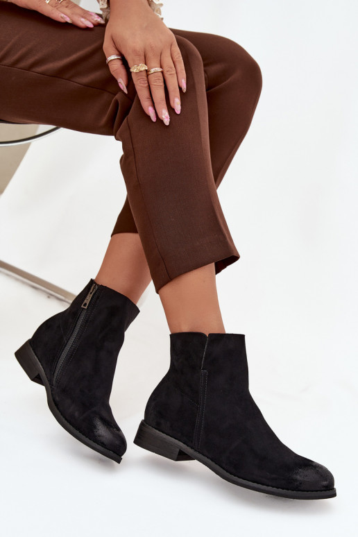 Damenstiefel mit breiten Absätzen Vinceza 39961 schZuarze Farbe