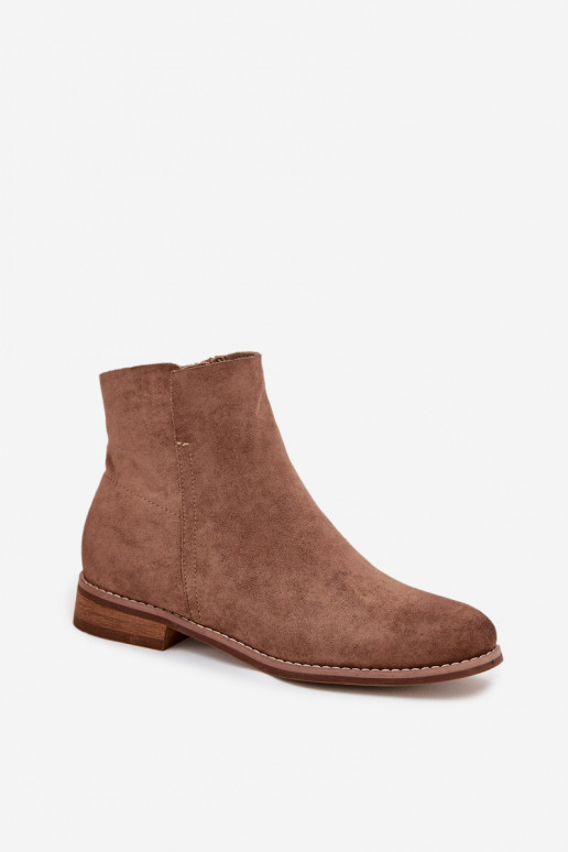 Damenstiefel mit breiten Absätzen Vinceza 39961 braune Farbe