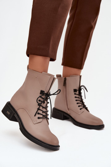 Bottes pour femmesActivéturalnej Skóry Sur un talon bas réchauffer Vinceza 39955 beige 2