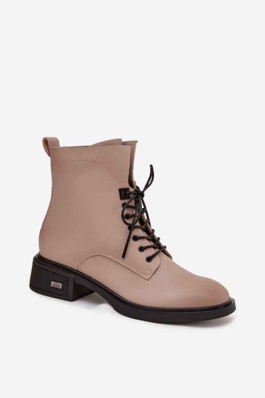 Bottes pour femmesActivéturalnej Skóry Sur un talon bas réchauffer Vinceza 39955 beige