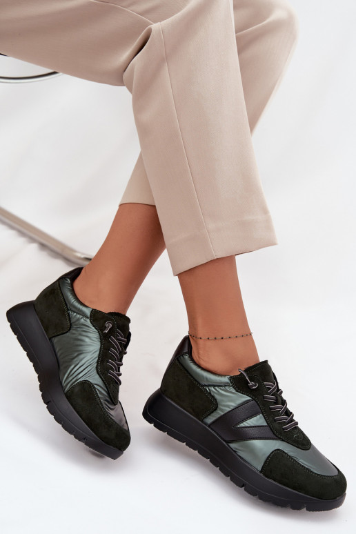 Chaussures modèle baskets Féminin avec une plateforme Vinceza 58561 couleur kaki