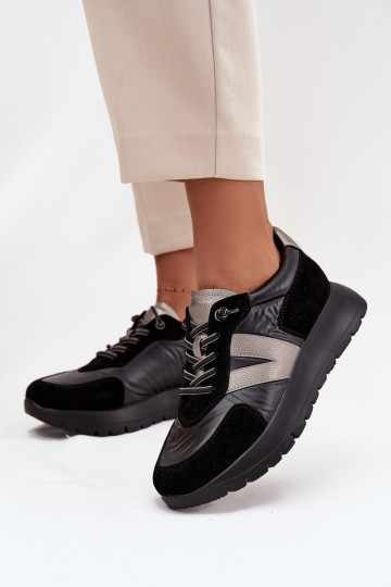 Chaussures modèle baskets Féminin avec une plateforme Vinceza 58561 couleur noire