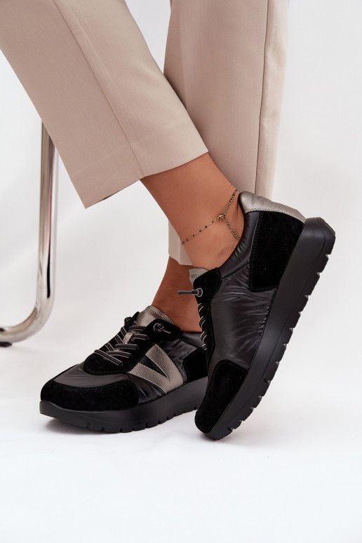 Chaussures modèle baskets Féminin avec une plateforme Vinceza 58561 couleur noire
