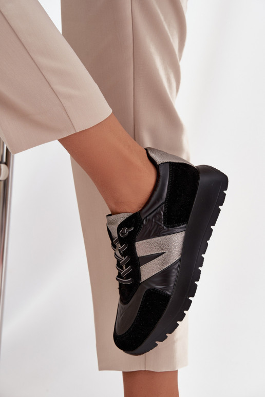 Chaussures modèle baskets Féminin avec une plateforme Vinceza 58561 couleur noire