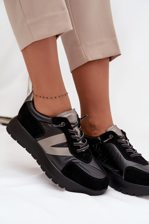 Chaussures modèle baskets Féminin avec une plateforme Vinceza 58561 couleur noire