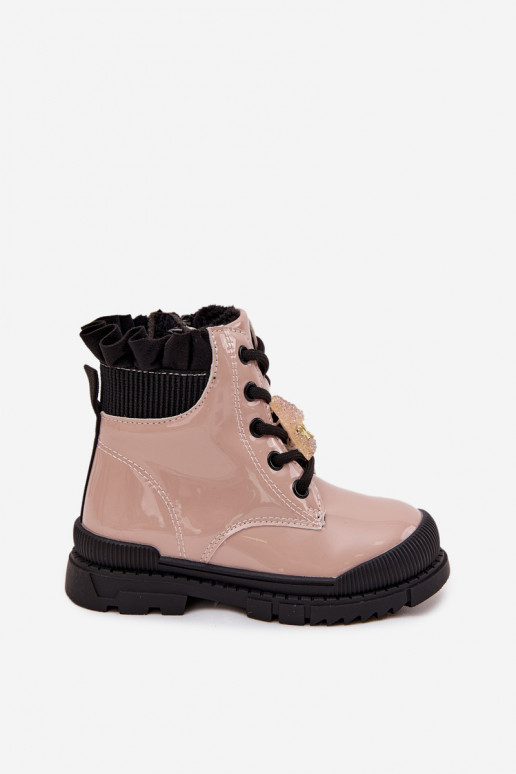 mit Lackeffekt Stiefel Kindisch sich Zuarm laufenPrzypinką Teddybären Beige Fionessa mit Lackeffekt Stiefel Kindisch sich Zuarm laufenPrzypinką Teddybären Beige Fionessa