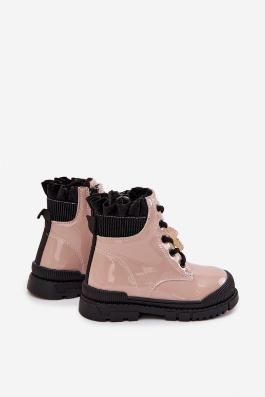 mit Lackeffekt Stiefel Kindisch sich Zuarm laufenPrzypinką Teddybären Beige Fionessa mit Lackeffekt Stiefel Kindisch sich Zuarm laufenPrzypinką Teddybären Beige Fionessa