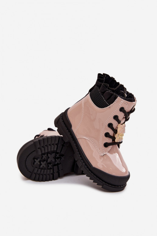 avec effet vernis Bottes Puéril réchaufferPrzypinką Nounours beige Fionessa