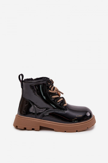 réchauffer Bottes Puéril avec effet vernisPrzypinką Nounours couleur noire Jovellea 2