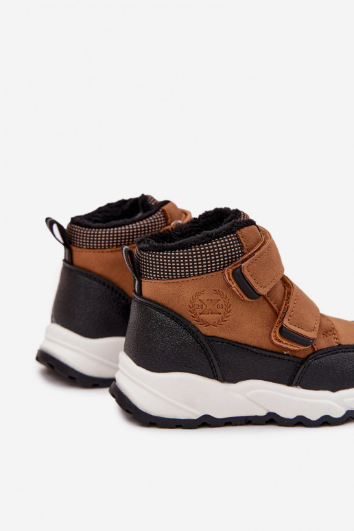 réchauffer Puéril Bottes d hiver avec attaches adhésives marron Nolivine